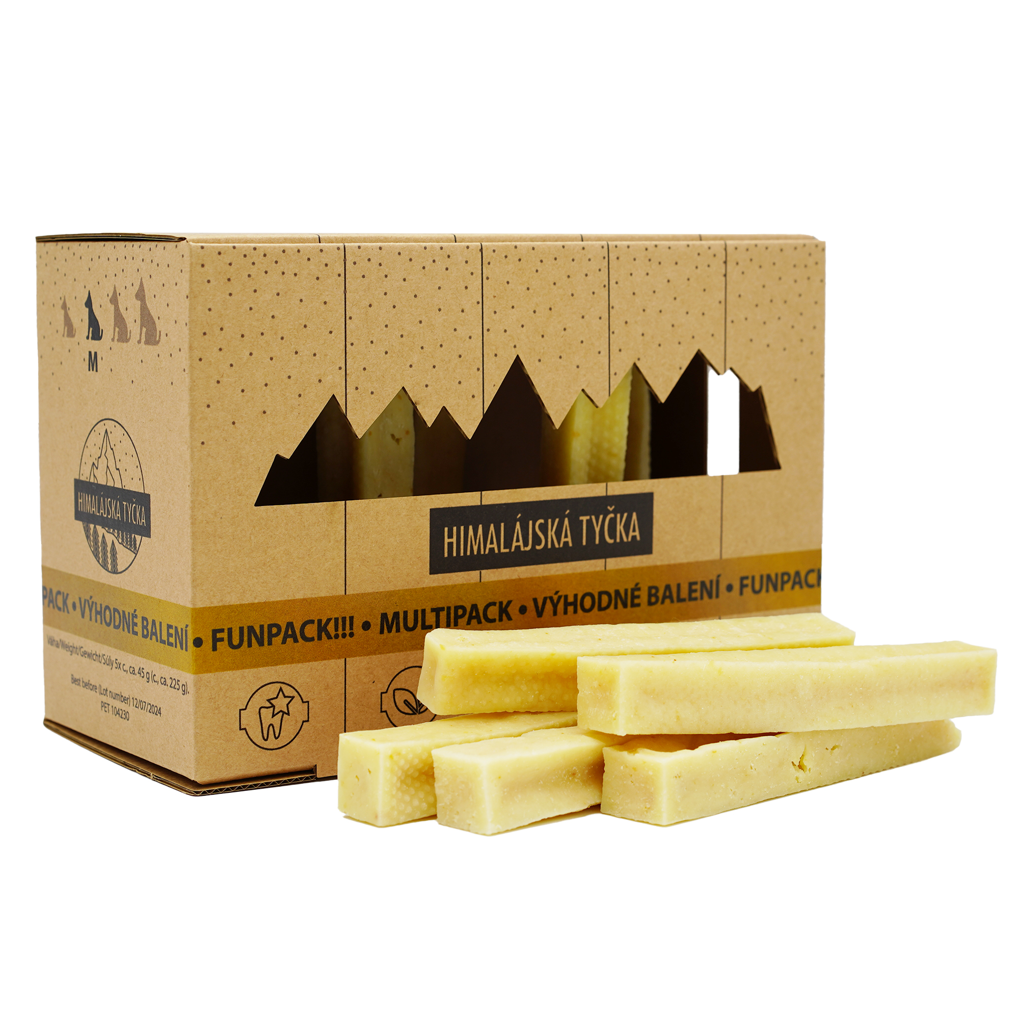 Levně Dentální pamlsek pro psy - Himalájská tyčka Multipack 5 ks - M