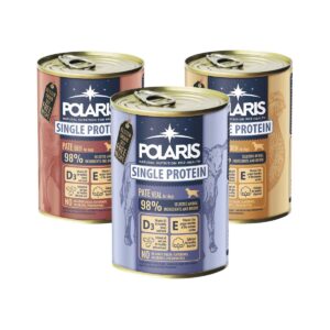 Polaris Single Protein Paté - 3x 400g konzerva pro psy (Hovězí + Kuřecí + Telecí)